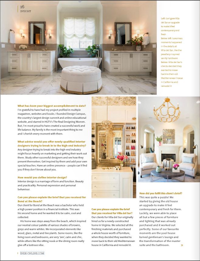 Celebrity Los Angeles Interior Designer Lori Dennis Los Angeles INEX - Luxurious Moments Happen in the Details